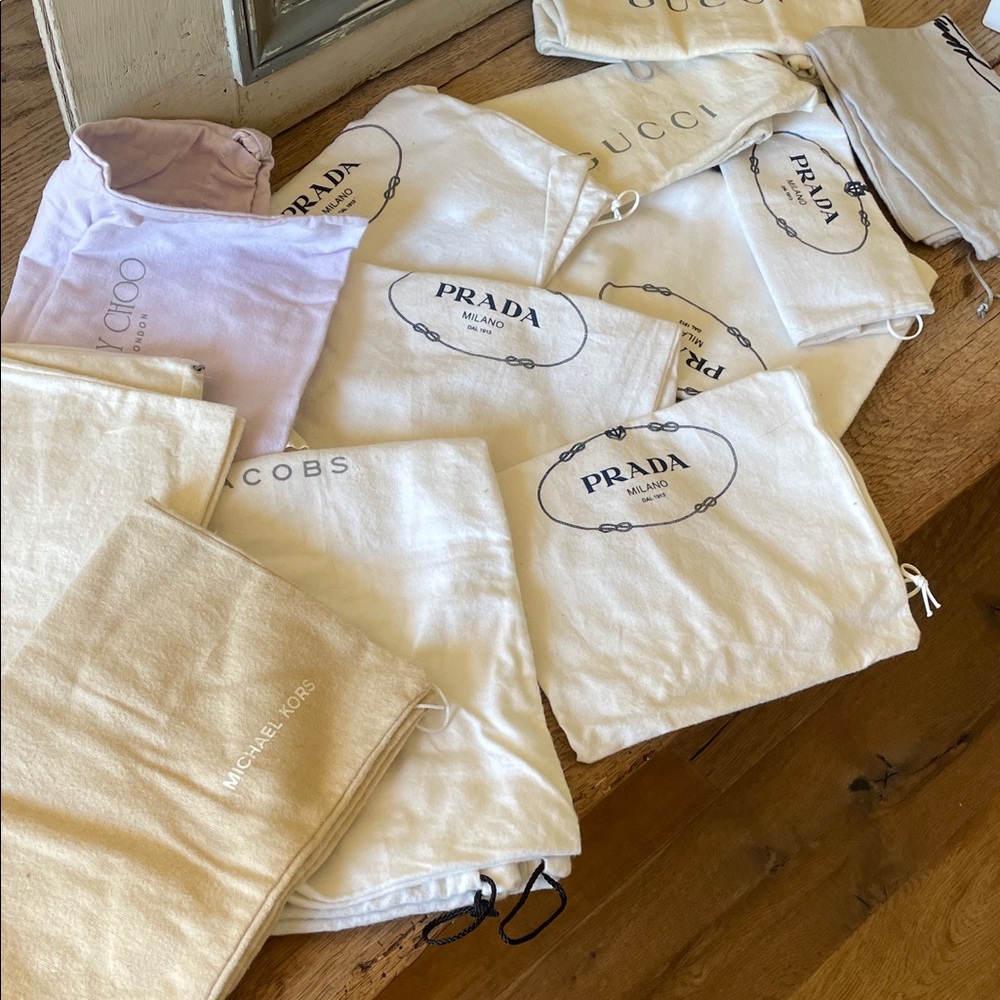 Variety of vintage dust bags - mix of shoe dust bags